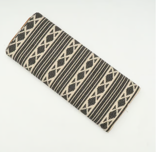 Navy Blue & White Cotton Jacquard (SKU: J-485)
