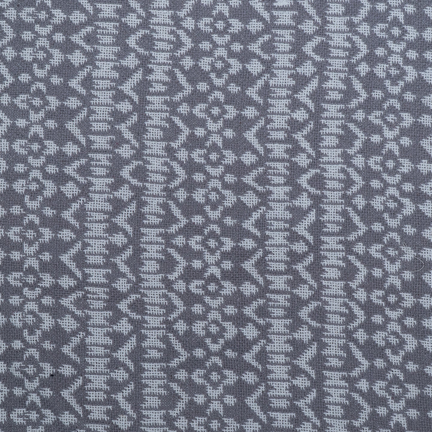 White, Grey Cotton Jacquard Geometric Design (Sku: J-501)