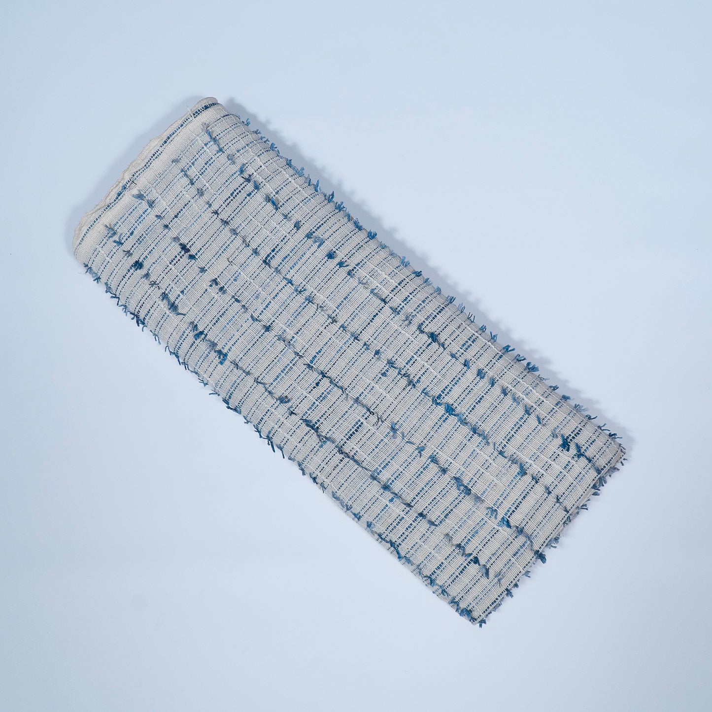 Blue, White Cotton Tuftting Jacquard | SKU: J-515