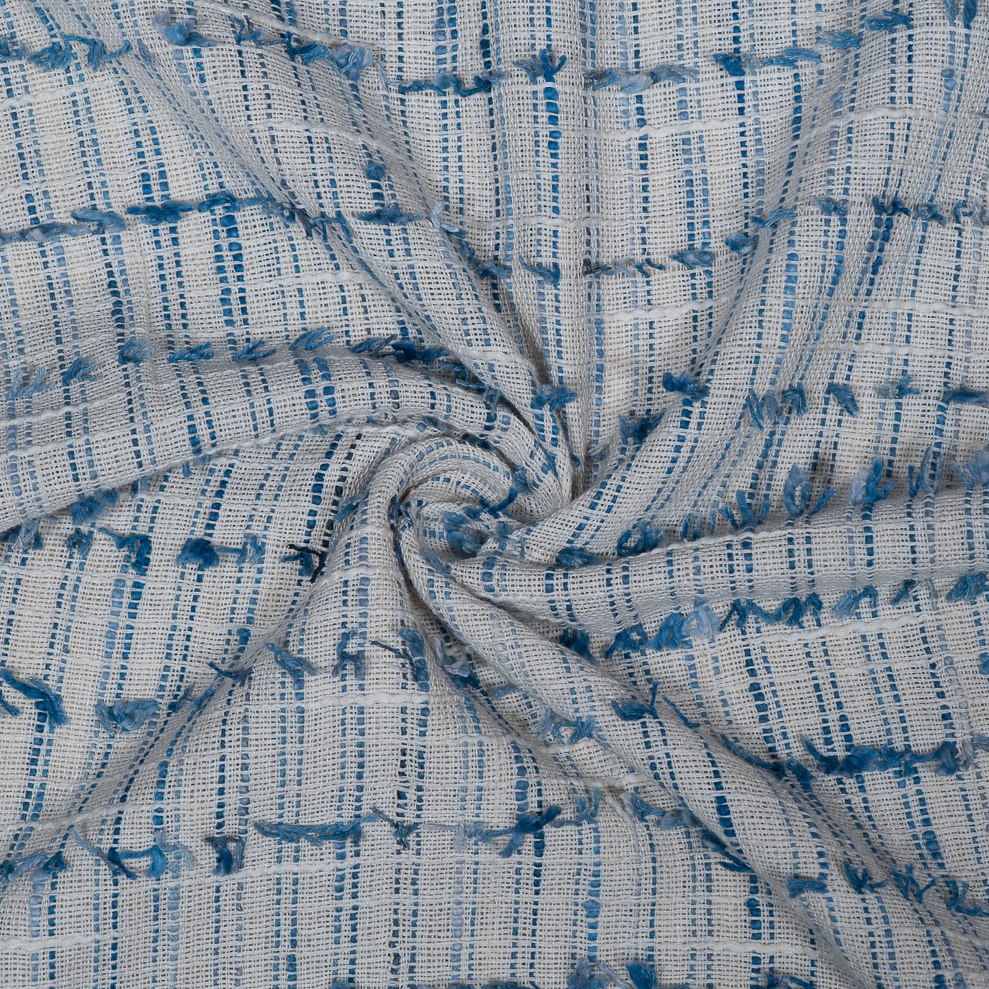 Blue, White Cotton Tuftting Jacquard (Sku: J-515)