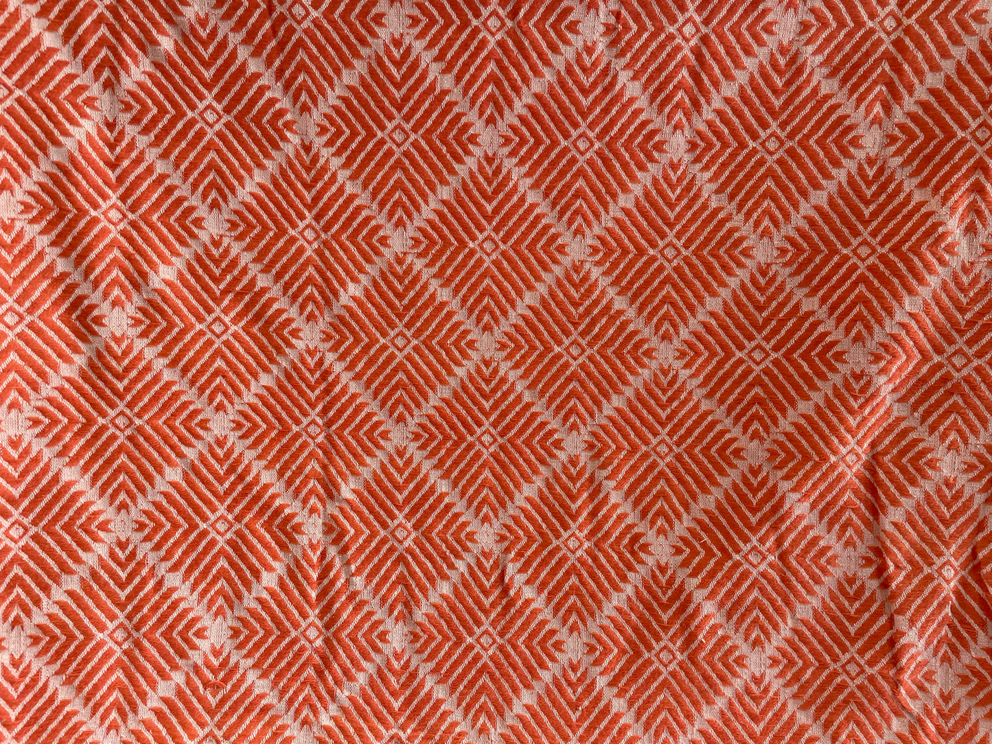Orange color Cotton Blend Jacquard (SKU: J-517)