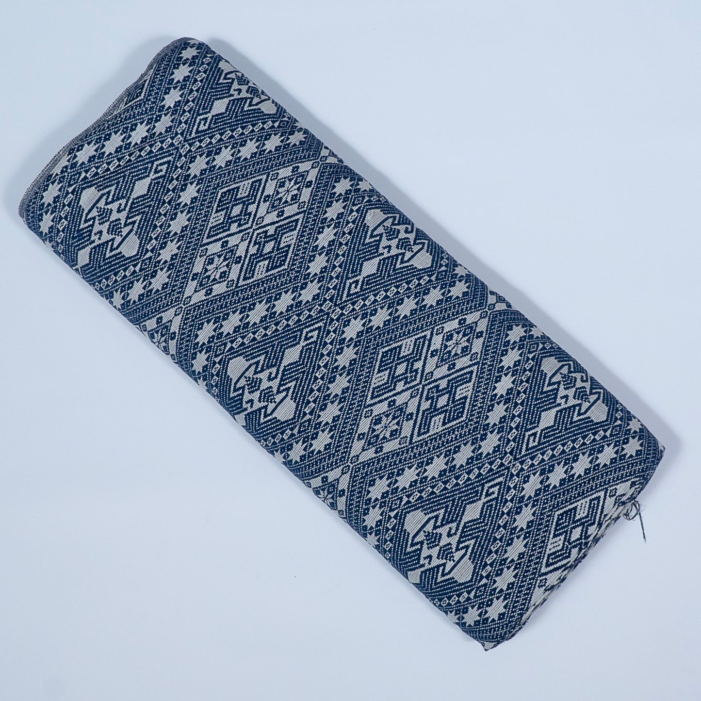 Blue, White Cotton Blend Jacquard | SKU: J-518