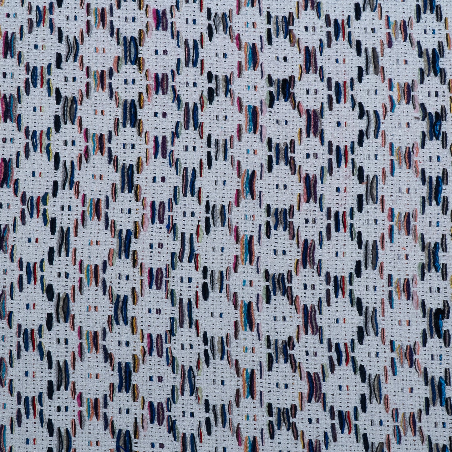 White, Multicolor Cotton Blend Jacquard (Sku: J-519)