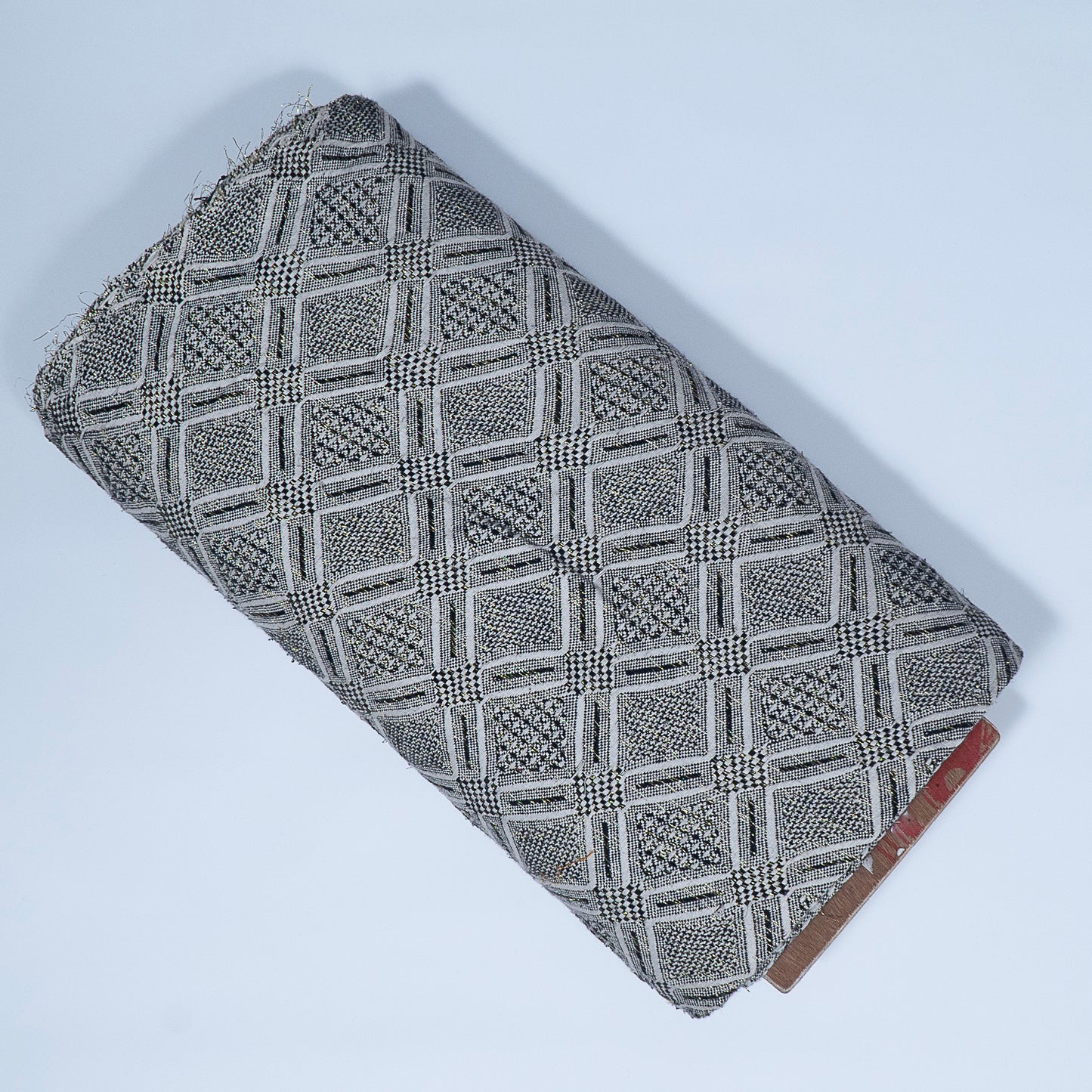 Black, White Cotton Lurex Jacquard | SKU: J-521