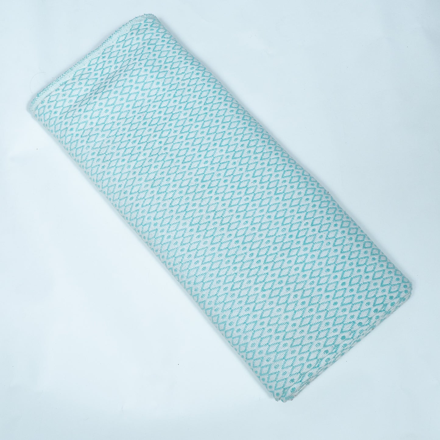 Sky Blue & White Cotton Blend Jacquard | SKU: J-580