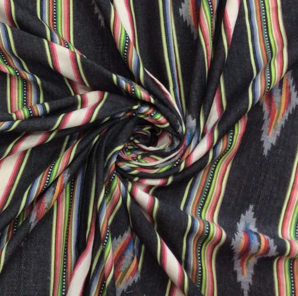 Black, Multicolor Lightweight Cotton Jacquard (SKU: J-581)