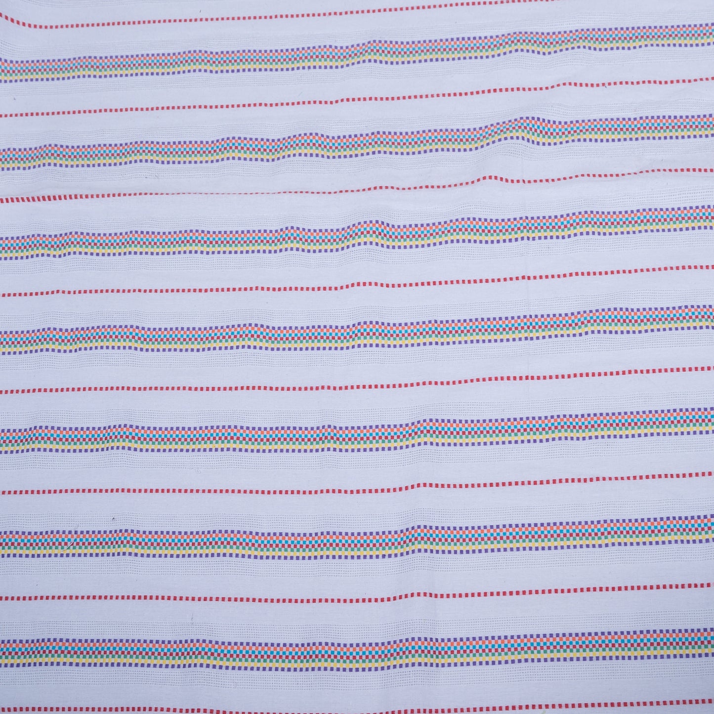 White & Multicolor Lightweight Cotton Jacquard (SKU: JD-85)