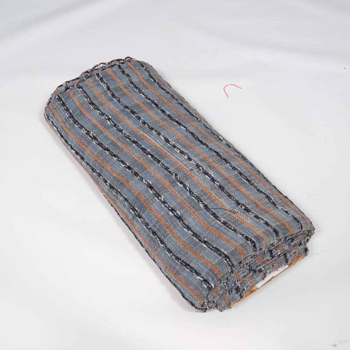 Grey & Orange Stripe Design Cotton Blend Jacquard Fabric for Furnishing | Width: 44"
