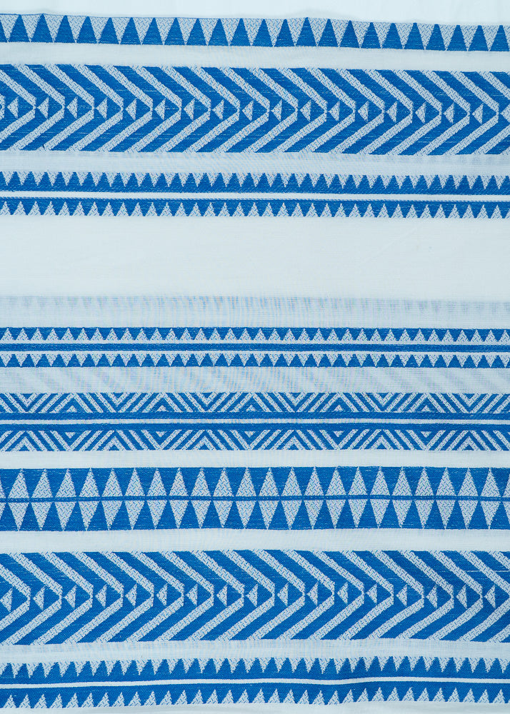 Blue & White color Lightweight Cotton Jacquard (SKU: JDD-273)