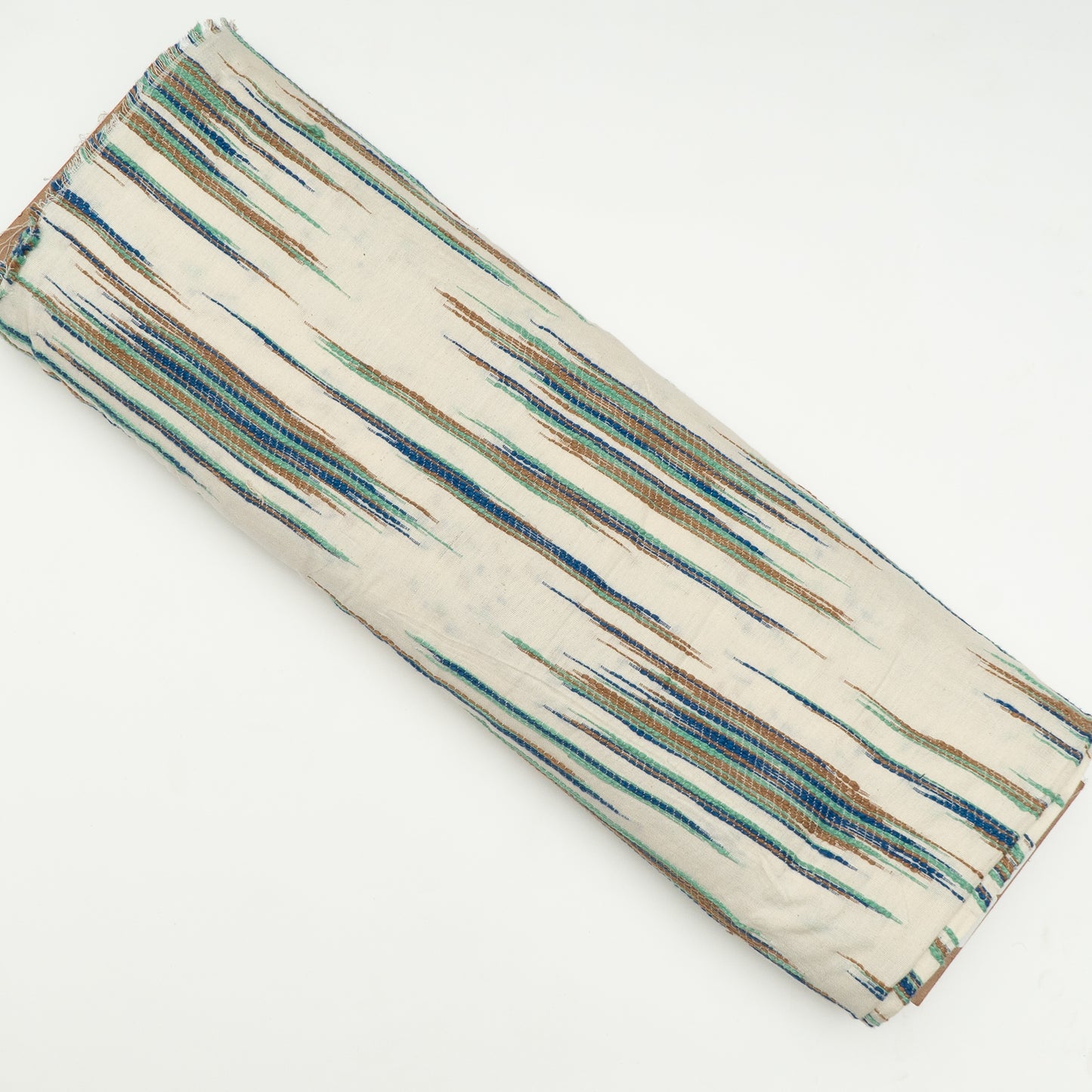 White Base Green Cotton Acrylic Lightweight Jacquard Fabric for Furnishing | SKU: JDD-371