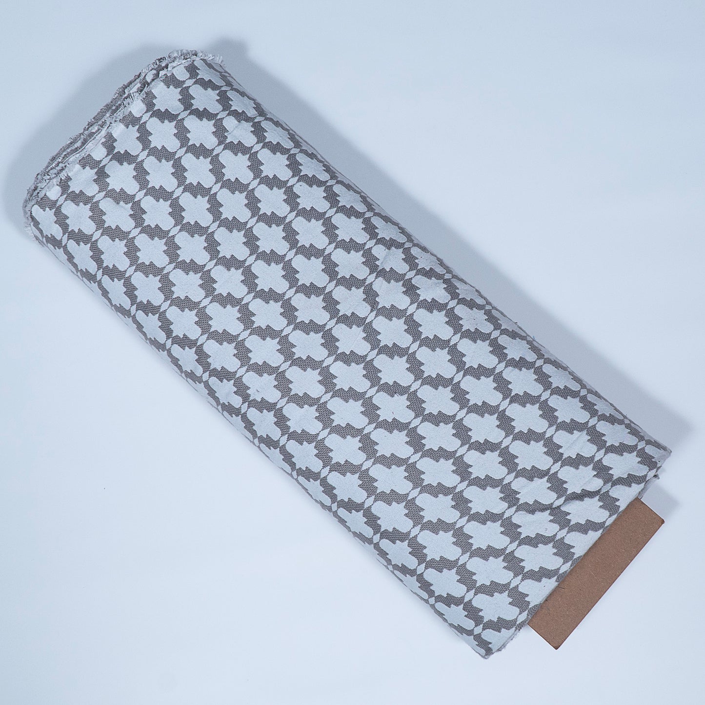 White & Beige Color Texture Cotton Jacquard (Sku: JDD-423)