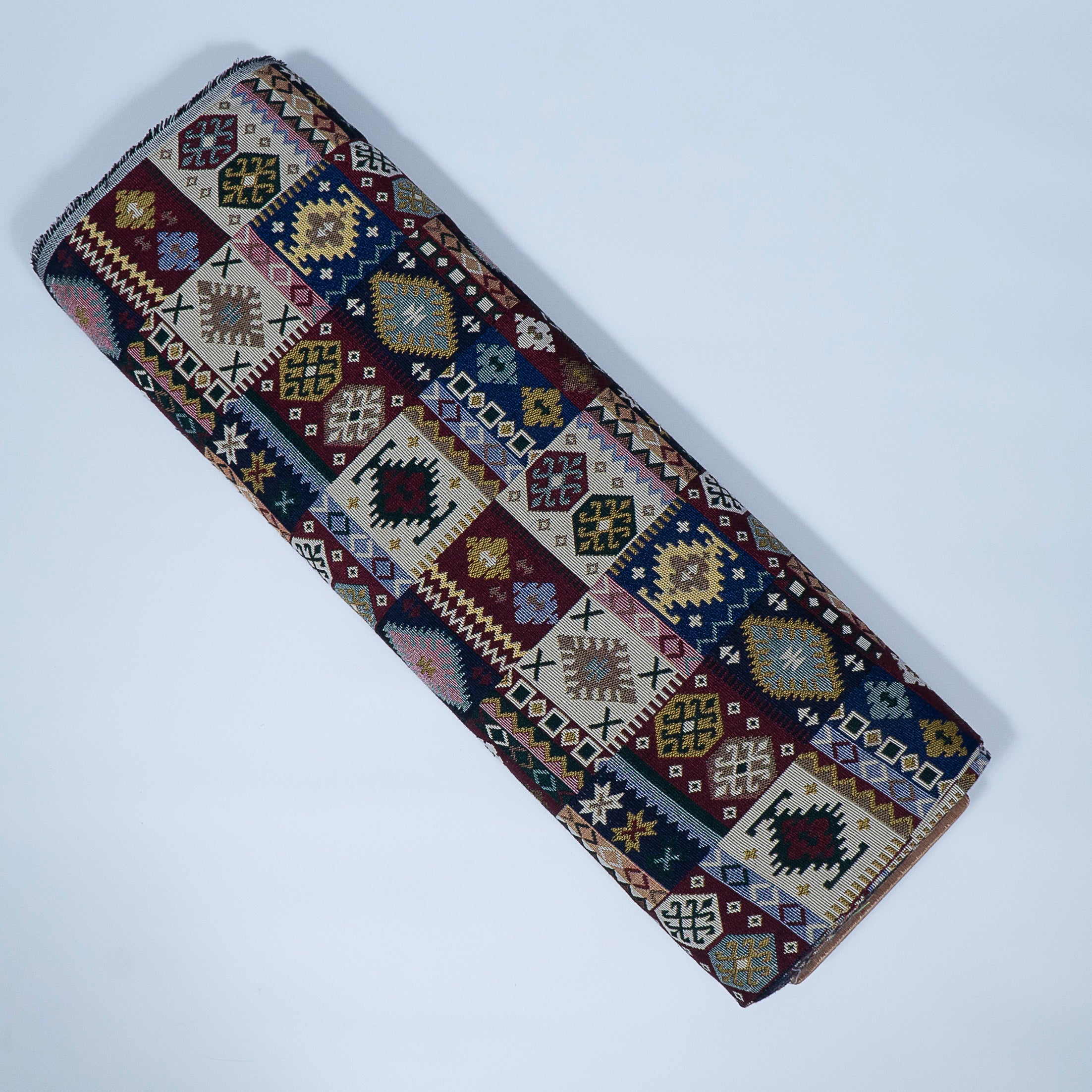 Multicolor Geometrical Cotton Blend Jacquard (Width: 54 inch or 137 cm, Sku: JDD-428)