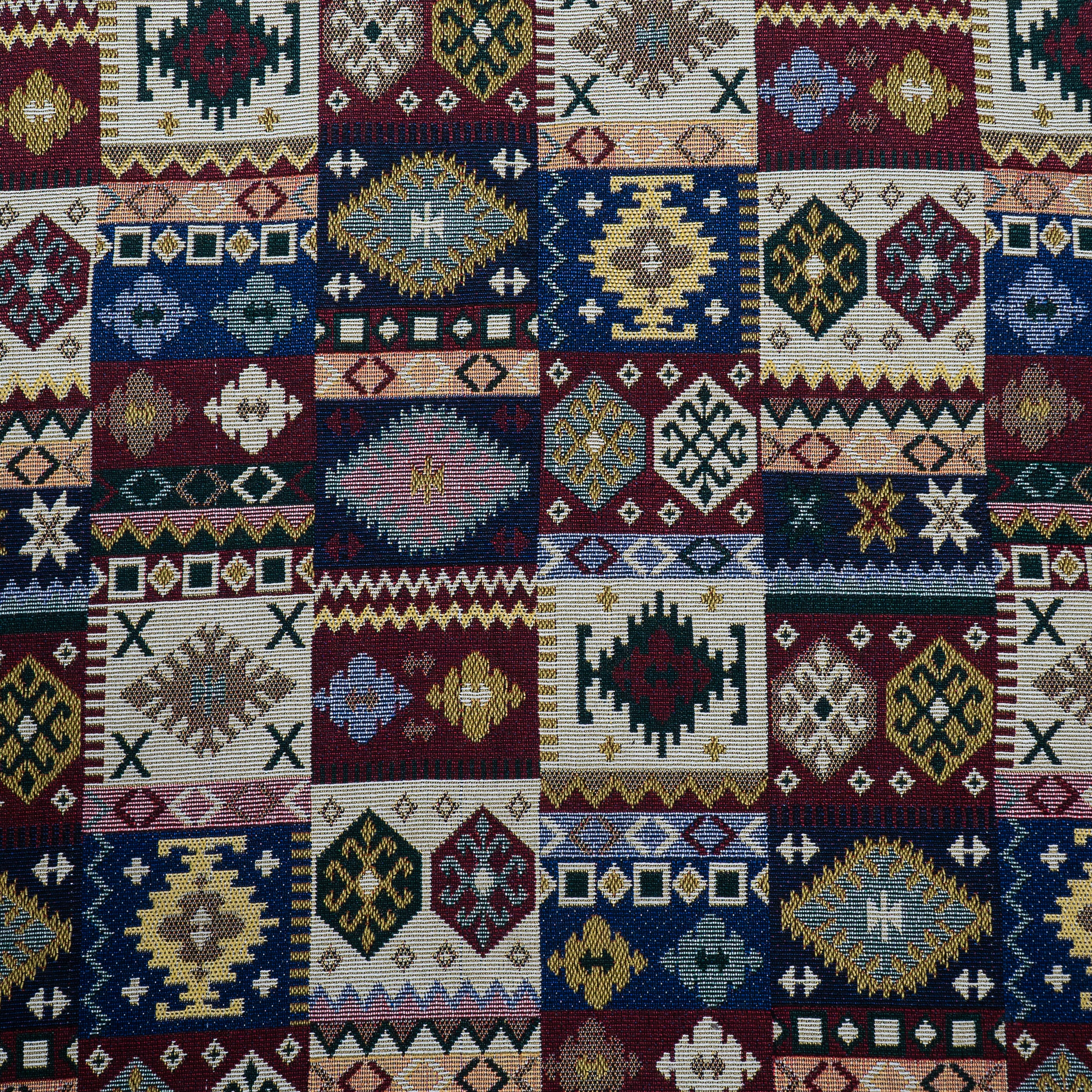 Multicolor Geometrical Cotton Blend Jacquard (Width: 54 inch or 137 cm, Sku: JDD-428)