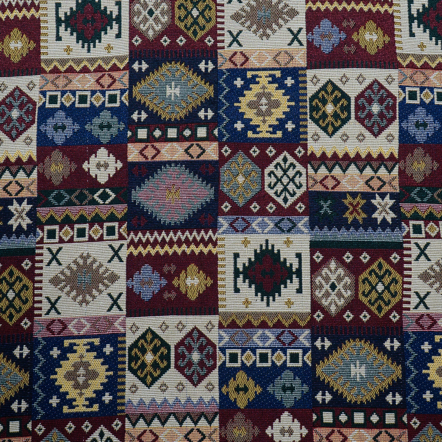 Multicolor Geometrical Cotton Blend Jacquard (Width: 54 inch or 137 cm, Sku: JDD-428)