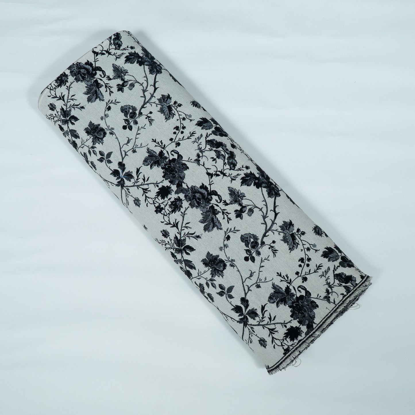 Black & White Floral Cotton Blend Jacquard | SKU: JDD-491