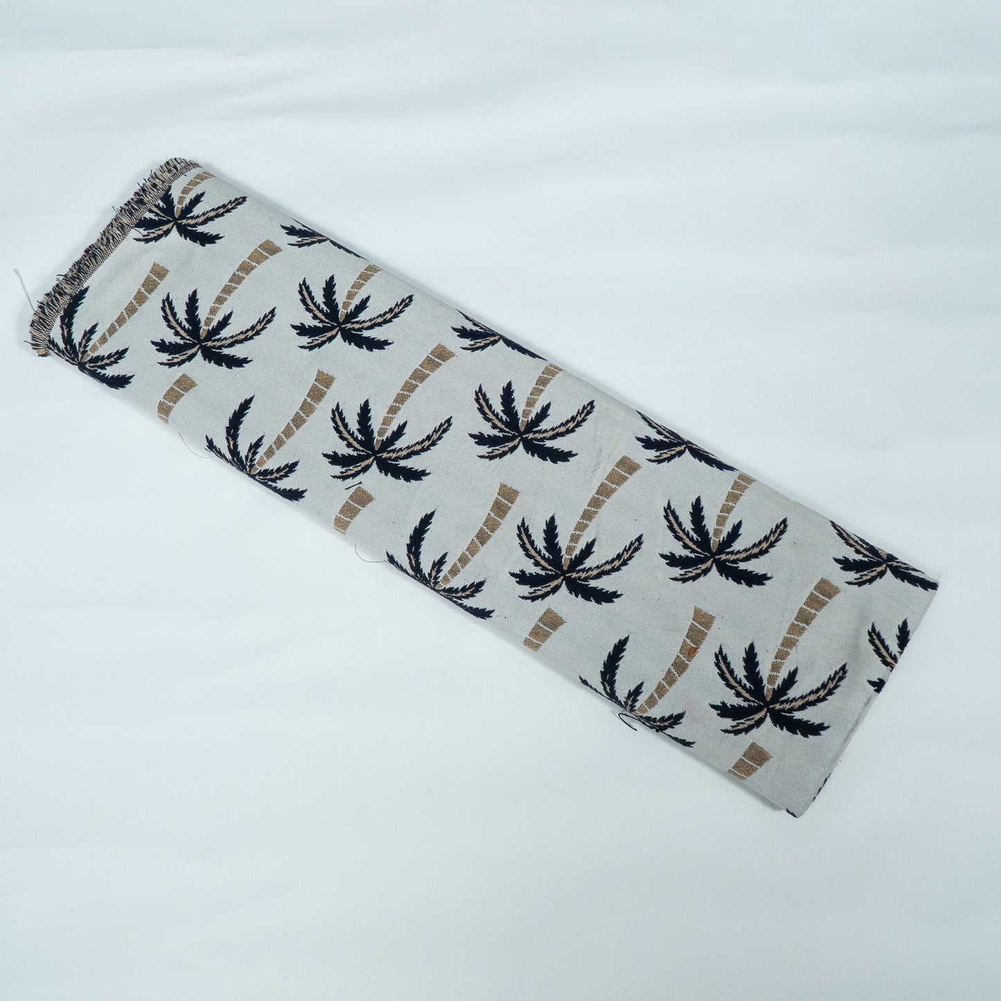 White & Black Tropical Cotton Blend Jacquard | SKU: JDD-494