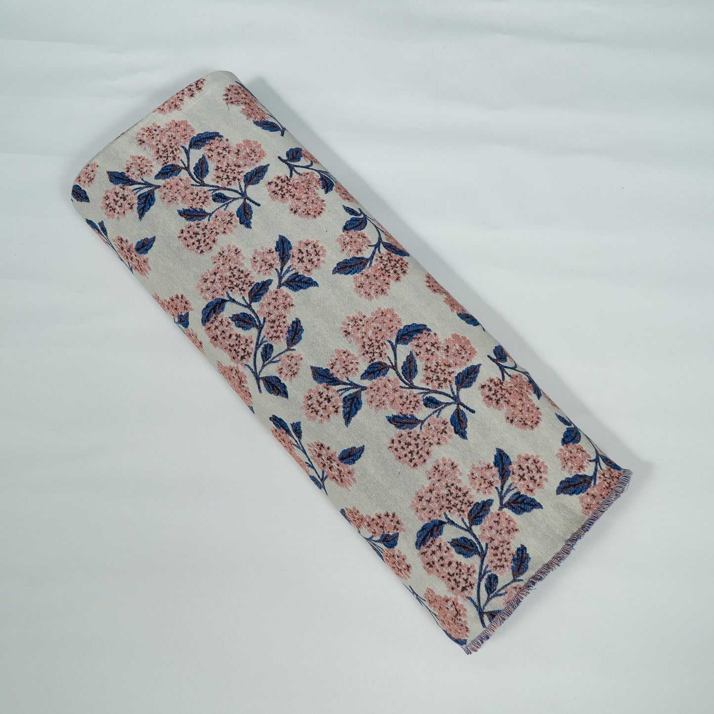 White Peach Floral Design Cotton Blend Jacquard | SKU: JDD-503