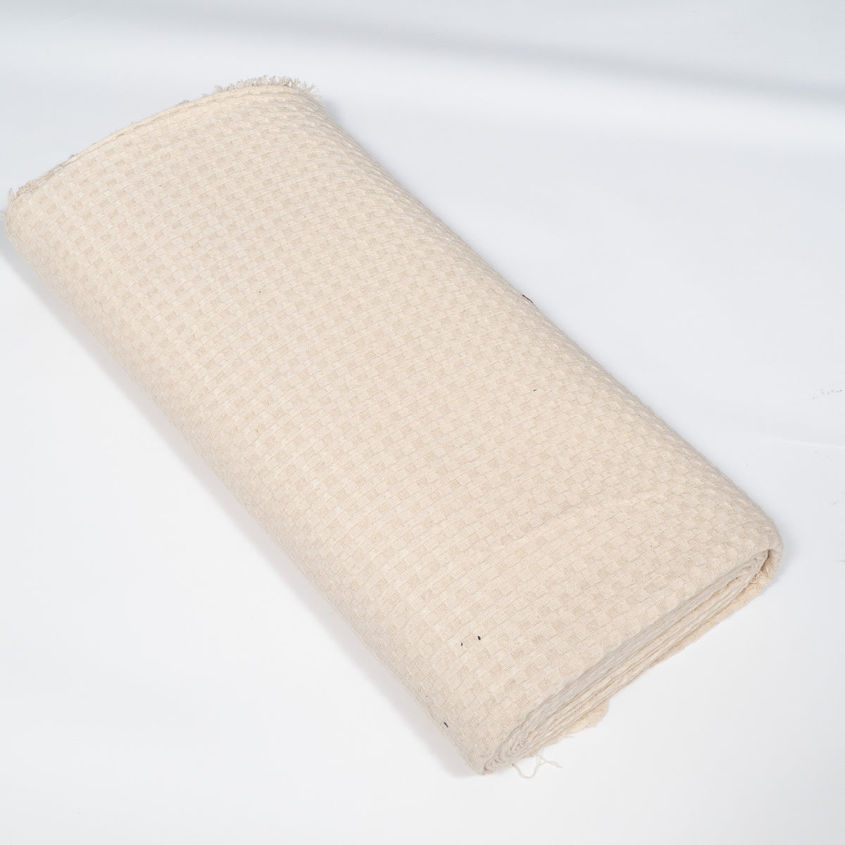 Off White Textured Cotton Dyeable Jacquard Fabric for Furnishing | Width: 54"