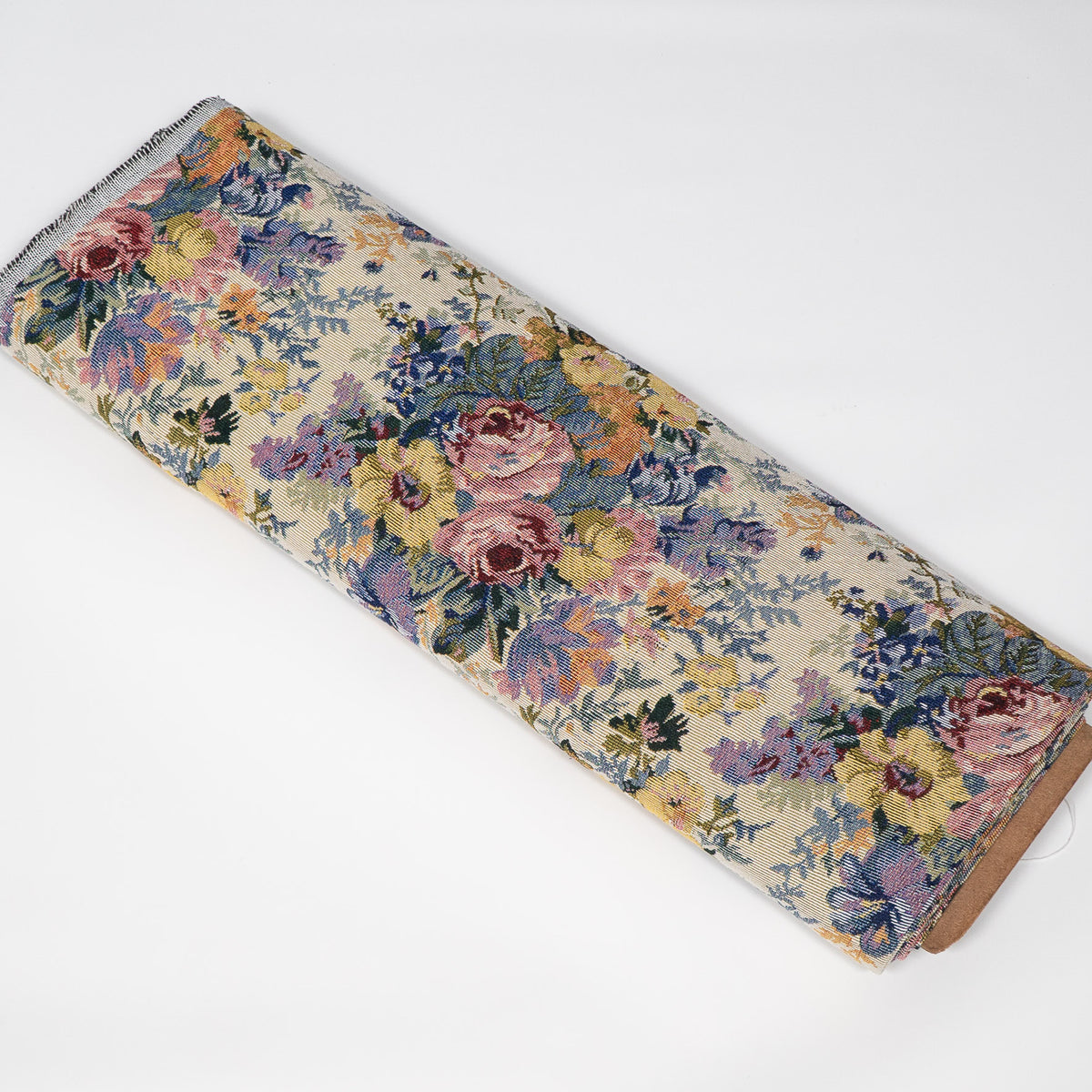 Multicolor Floral Design Cotton Blend Jacquard Fabric for Furnishing | Width: 54"
