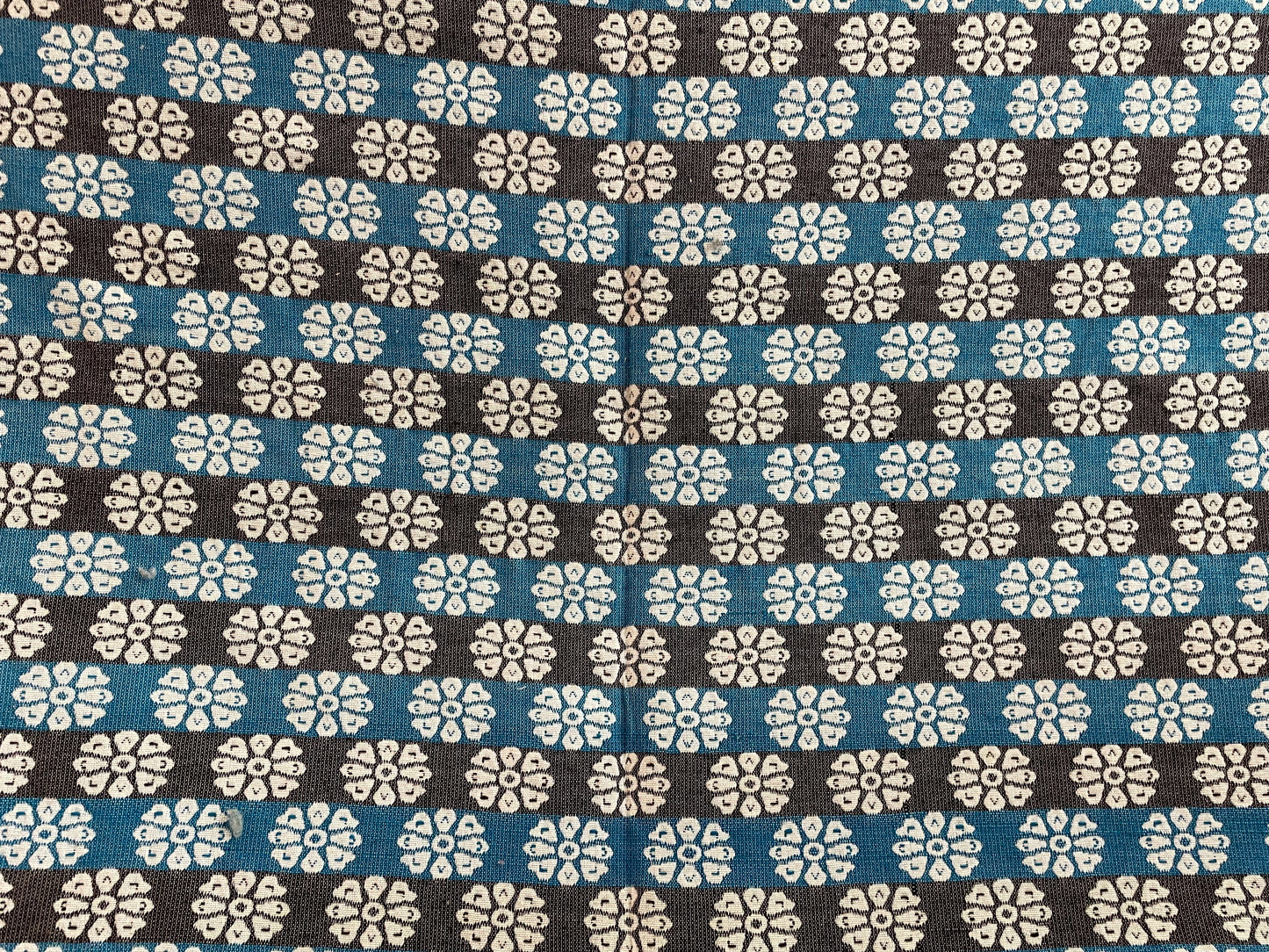 White And Blue, Black Cotton Jacquard Fabric (Sku: JD-4)