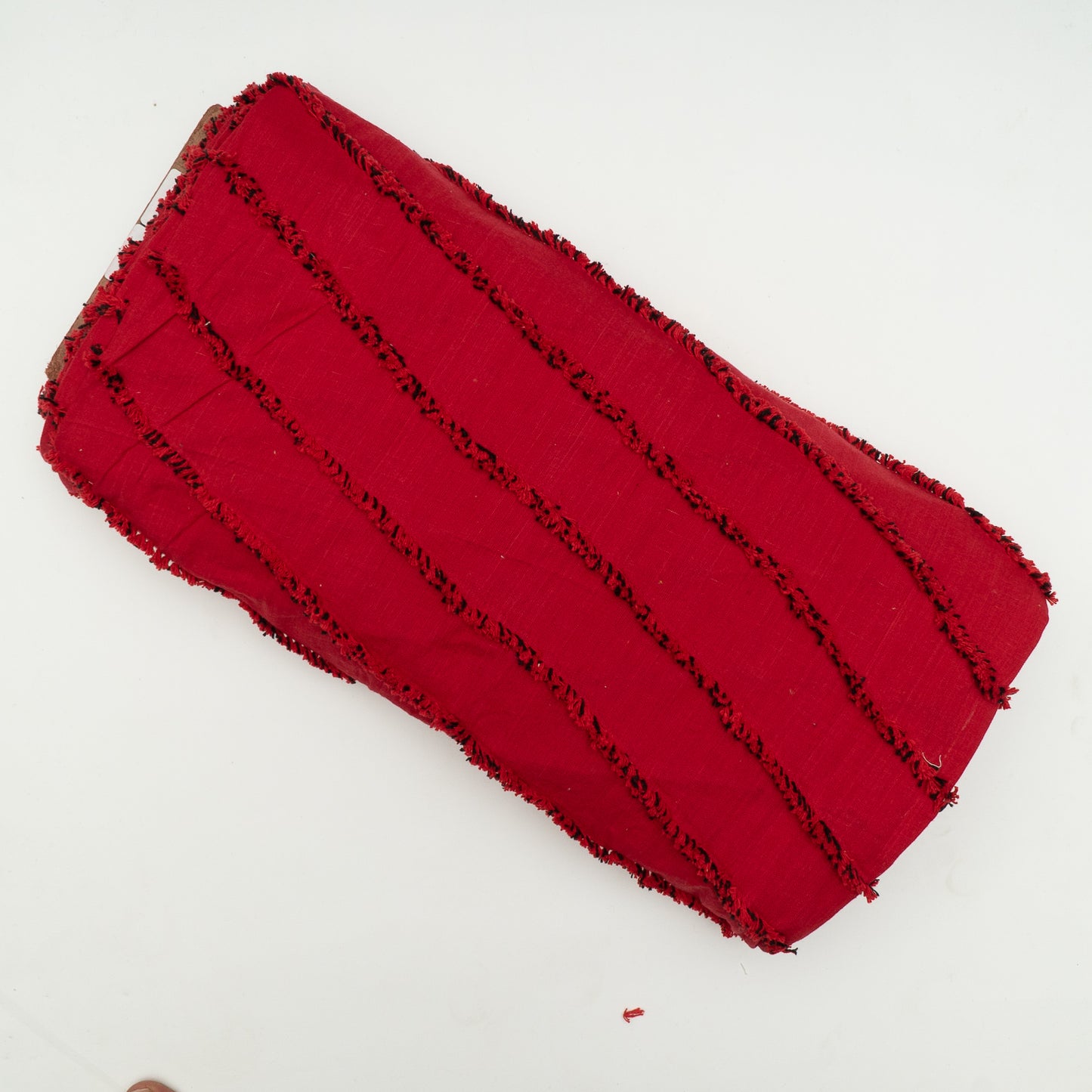 Red Tufting Cotton Jacquard Fabric (Sku: JD-35)