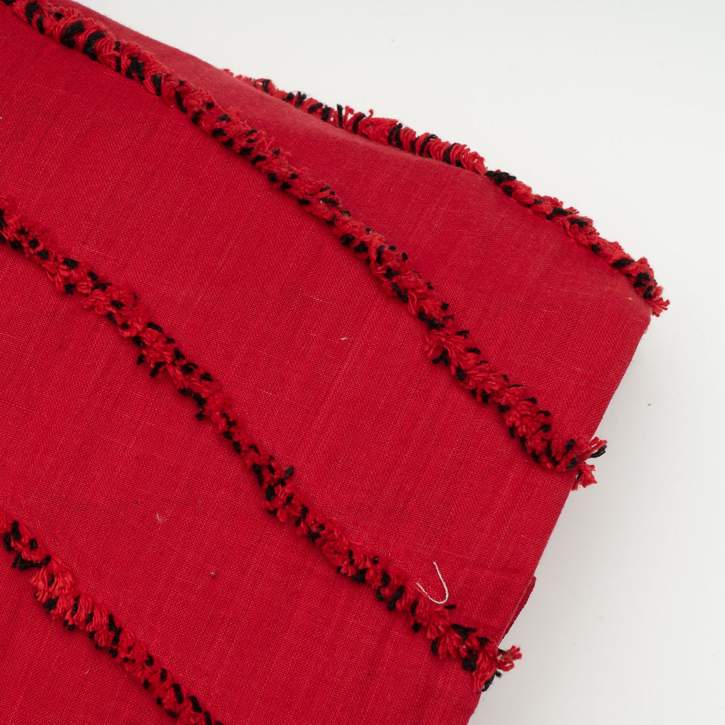 Red Tufting Cotton Jacquard Fabric (Sku: JD-35)
