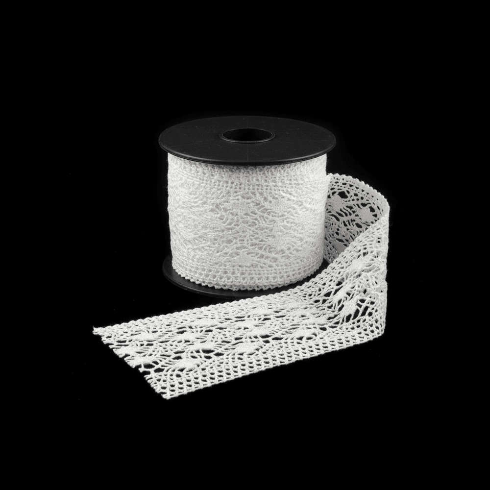 White Dyeable Crochet lace (Width : 2.5 Inch & Sku: K-28)