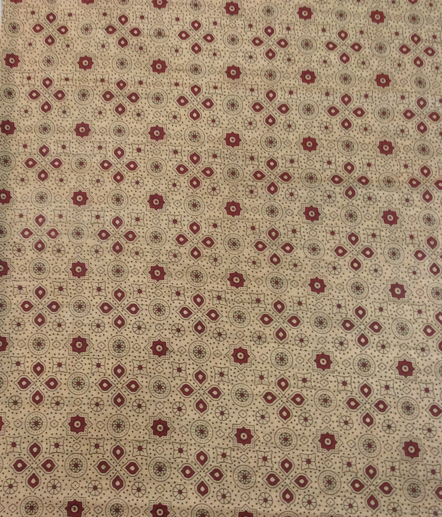 Multicolor Traditional Print Khadi Fabric