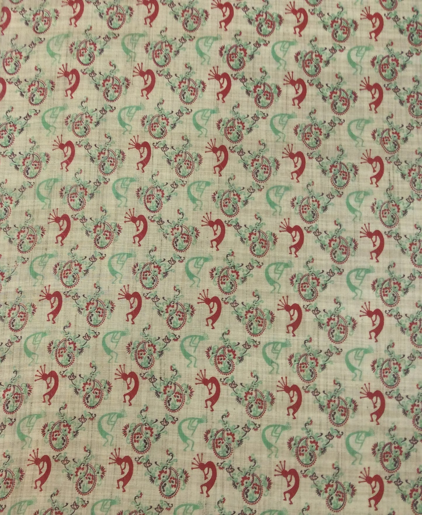 Multicolor Traditional Print Khadi Fabric