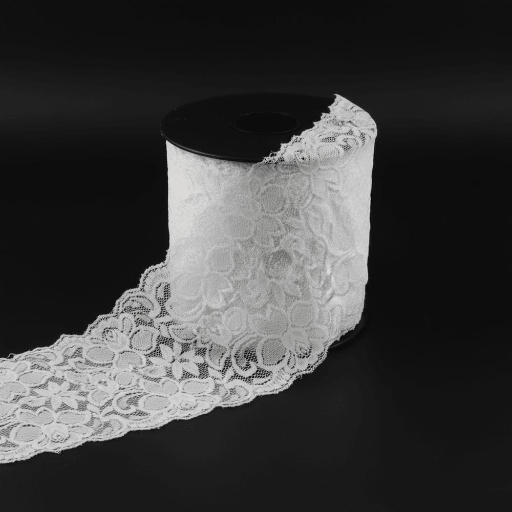 White Dyeable Nylon Lycra Lace ( Width : 6 Inch & L-2 )