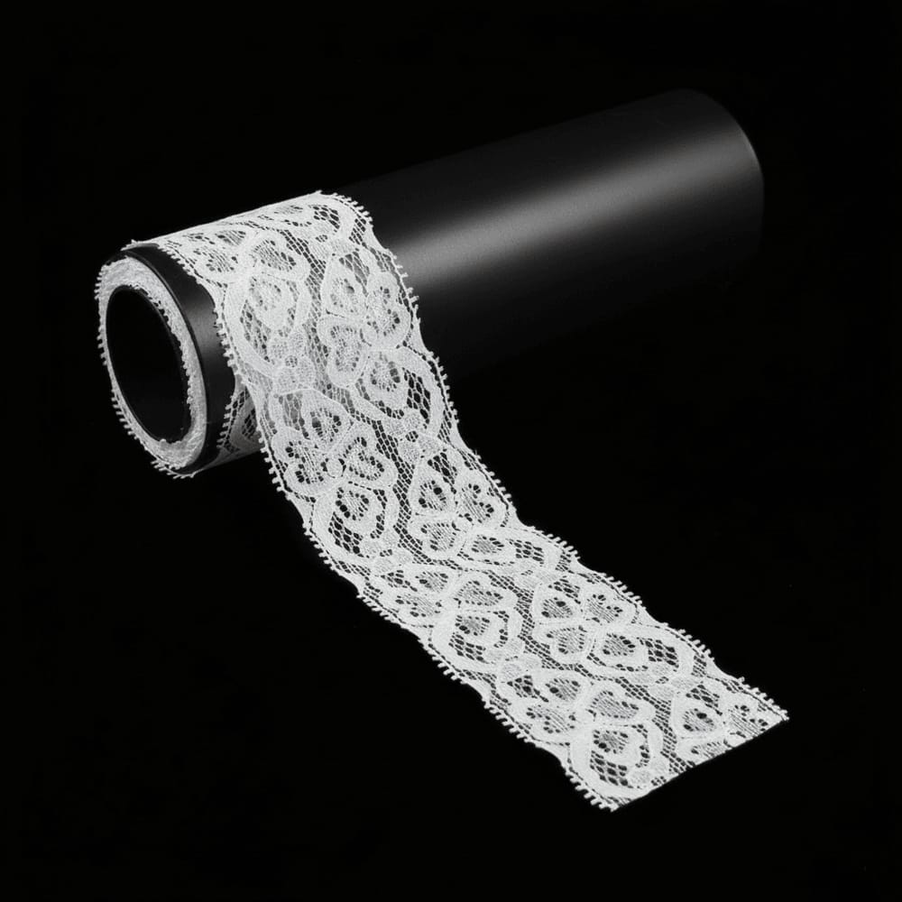 White Dyeable Nylon Lycra Lace ( Width : 2 Inch & L-6 )