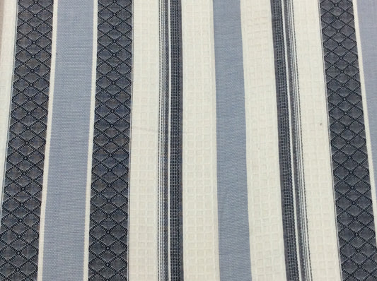 White & Blue lightweight Jacquard Fabric