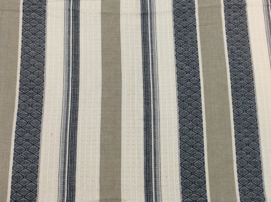 White & Blue, Gray lightweight Jacquard Fabric
