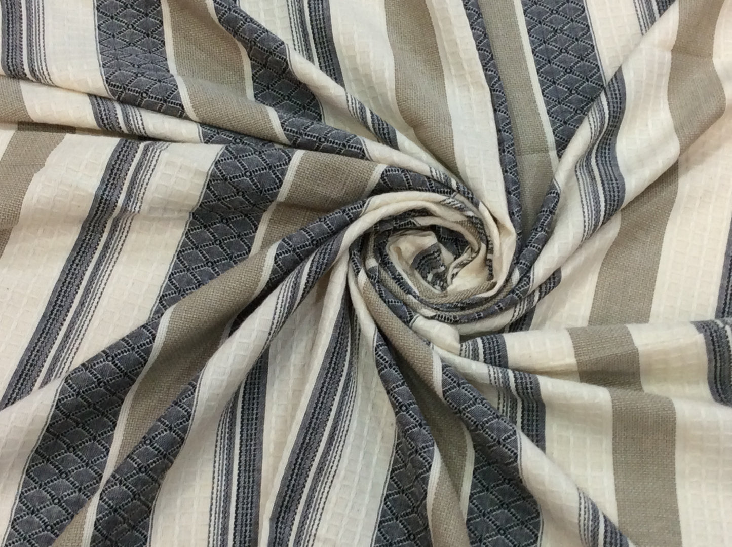 White & Blue, Gray lightweight Jacquard Fabric