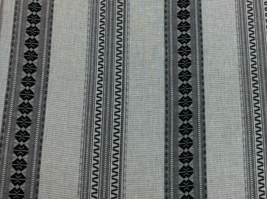 White & Black, Gray lightweight Jacquard Fabric