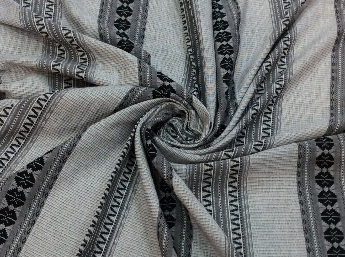White & Black, Gray lightweight Jacquard Fabric