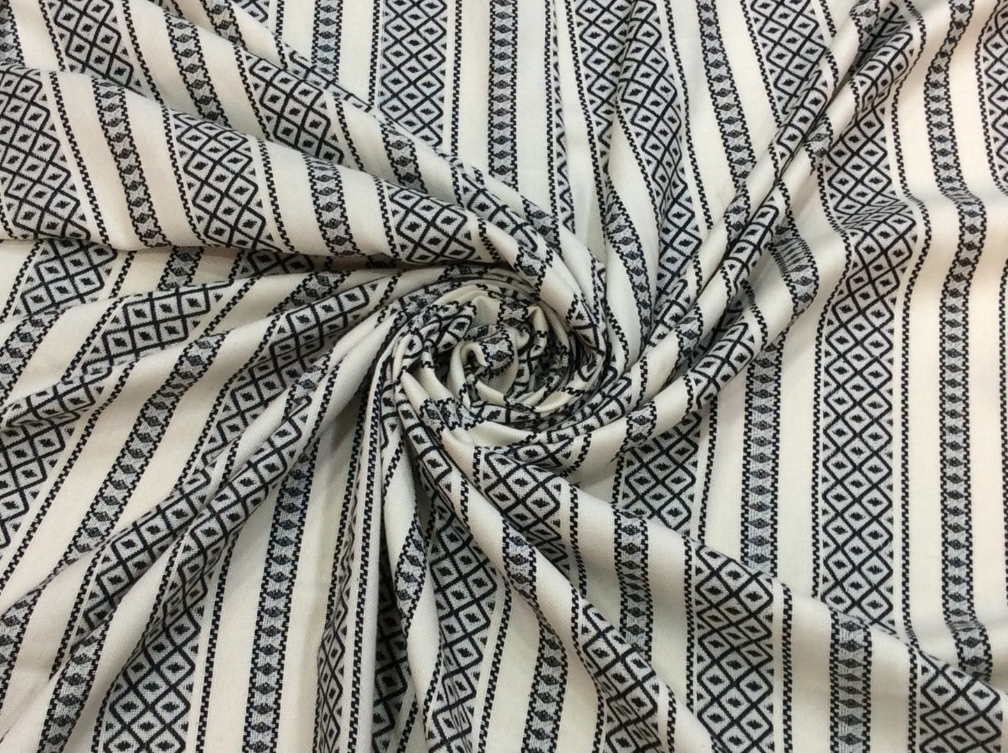 White & Gray lightweight Jacquard Fabric