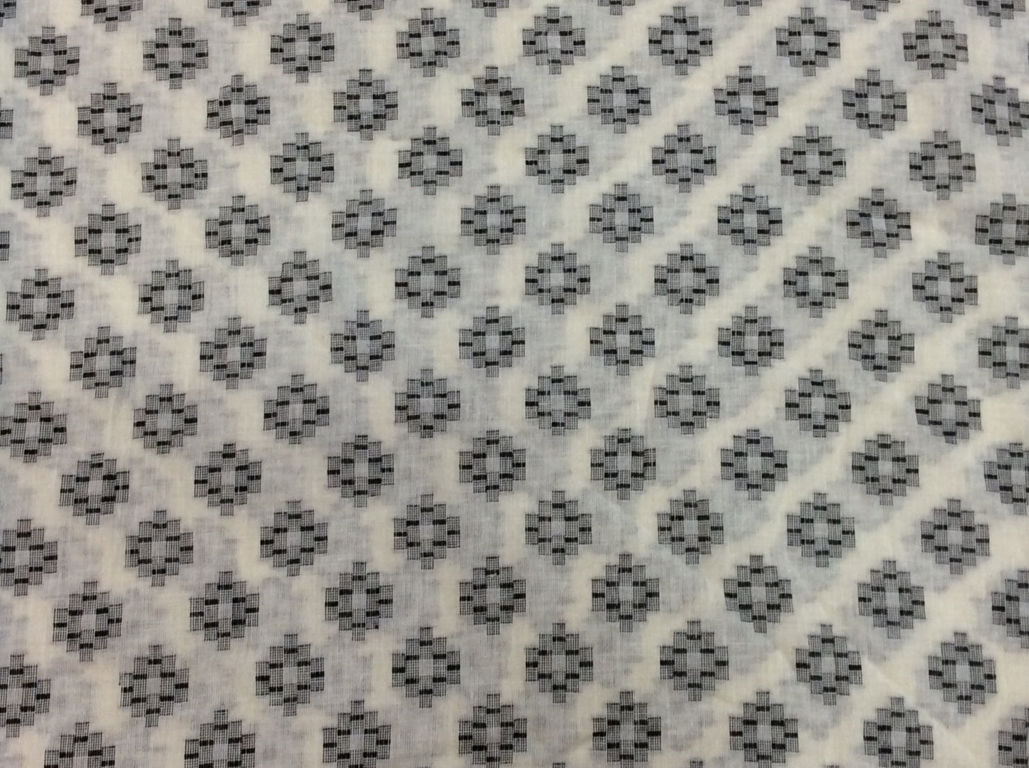 White & Black, Gray lightweight Jacquard Fabric