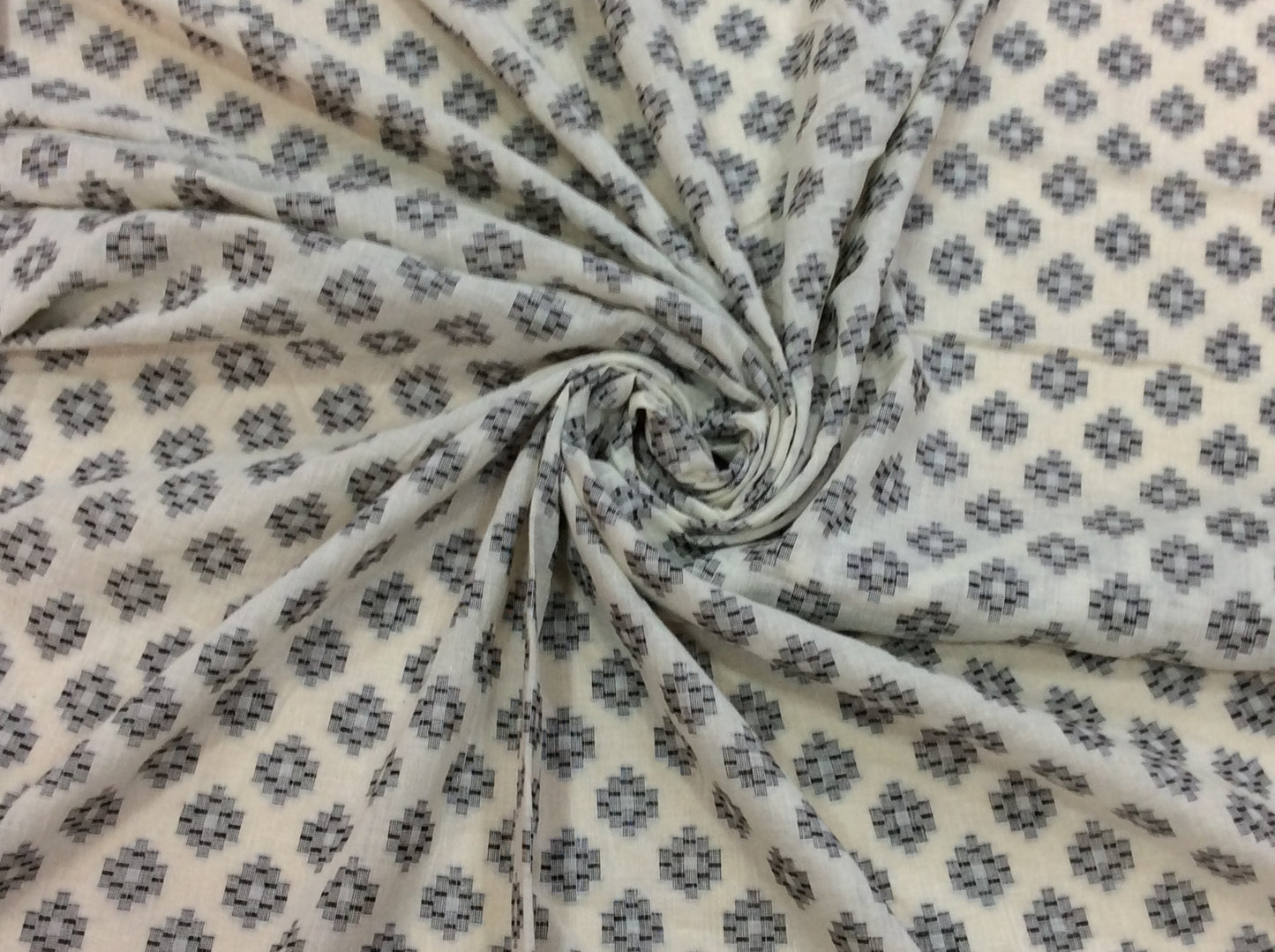 White & Black, Gray lightweight Jacquard Fabric