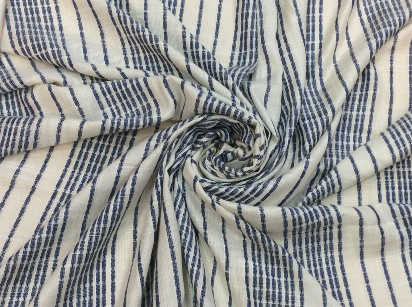 White & Blue lightweight Jacquard Fabric