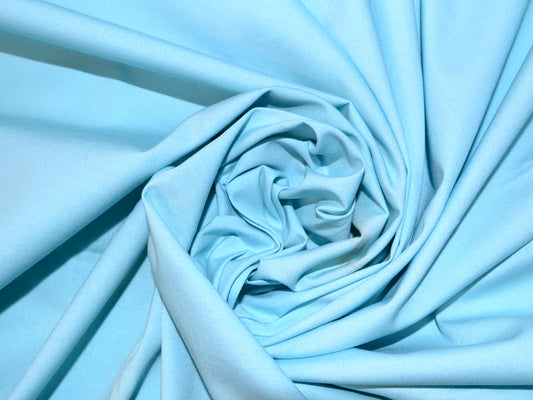 Blue Cotton Poplin Lycra