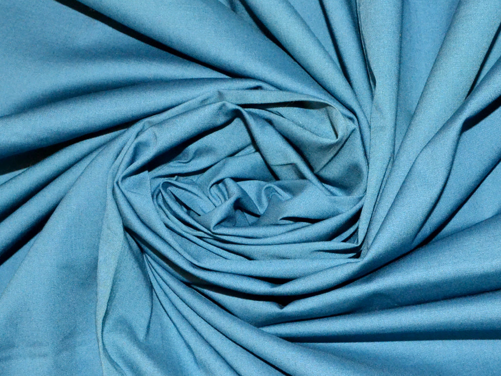 Blue Cotton Poplin Lycra