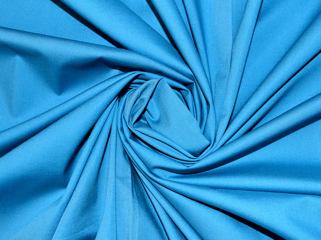 Blue Cotton Poplin Lycra