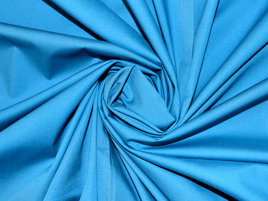 Blue Cotton Poplin Lycra