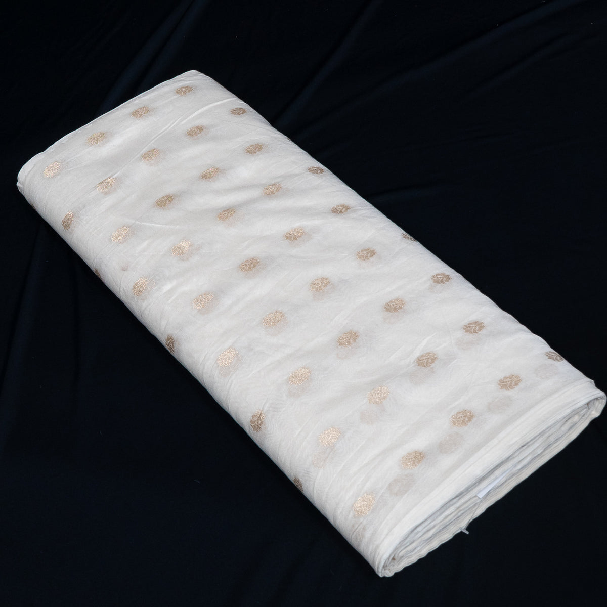 Golden Lurex Chanderi Fabric - 44" (112 cm)