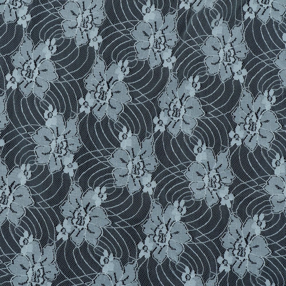 White Floral Dyeable Nylon Net (SKU: N-11)