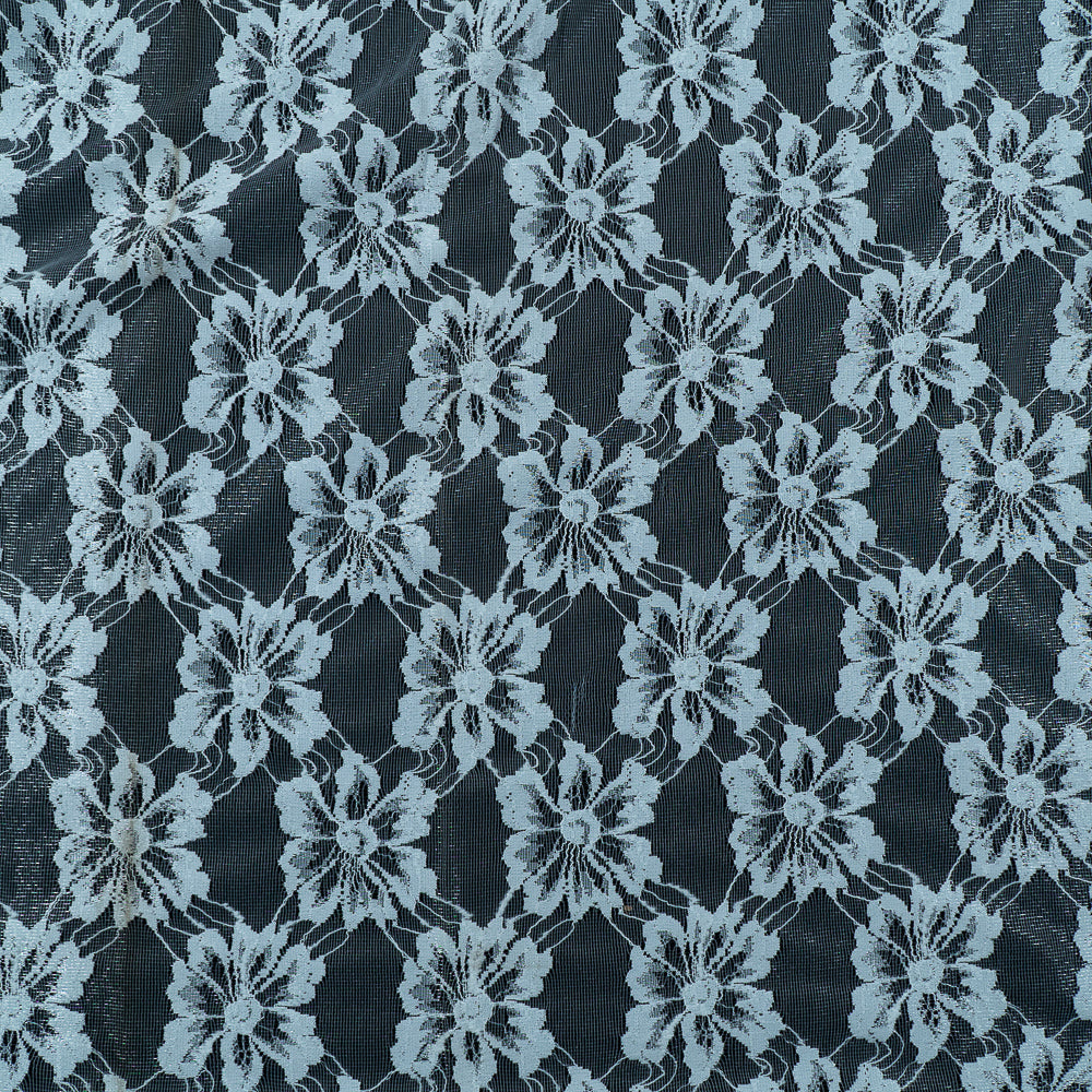 White Floral Design Dyeable Nylon Net (SKU: N-6)