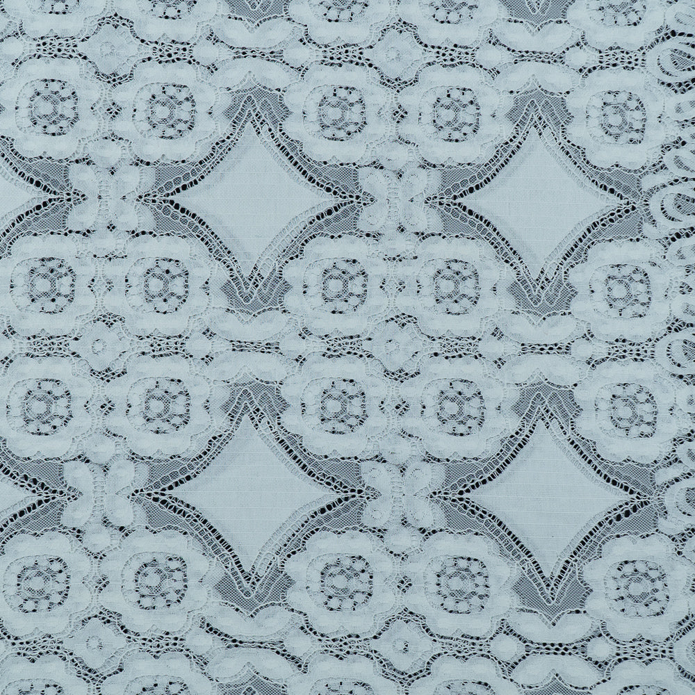 White Abstract Design Dyeable Nylon Net Pannel (SKU: N-7)