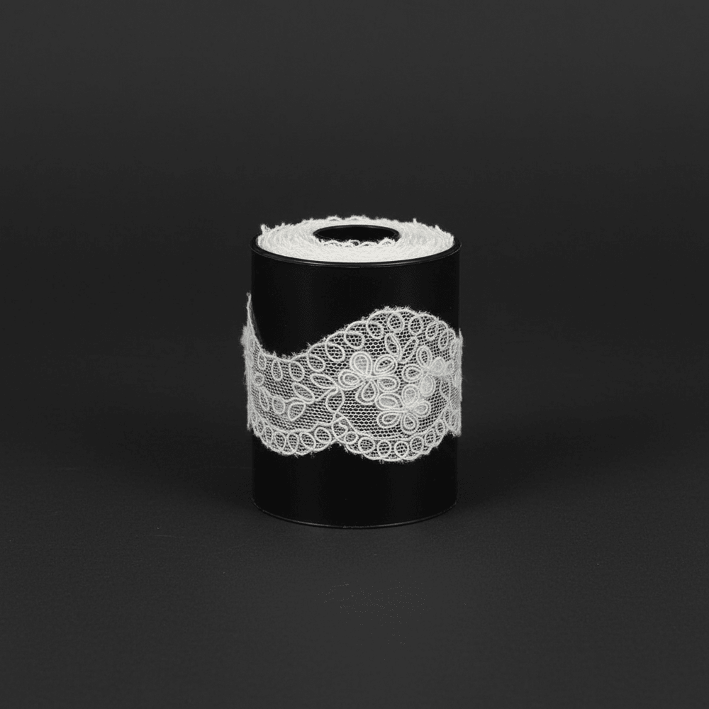 White Cotton Dyeable Net Embroidered Lace (Width : 1.5 Inch & Sku: NL-60)