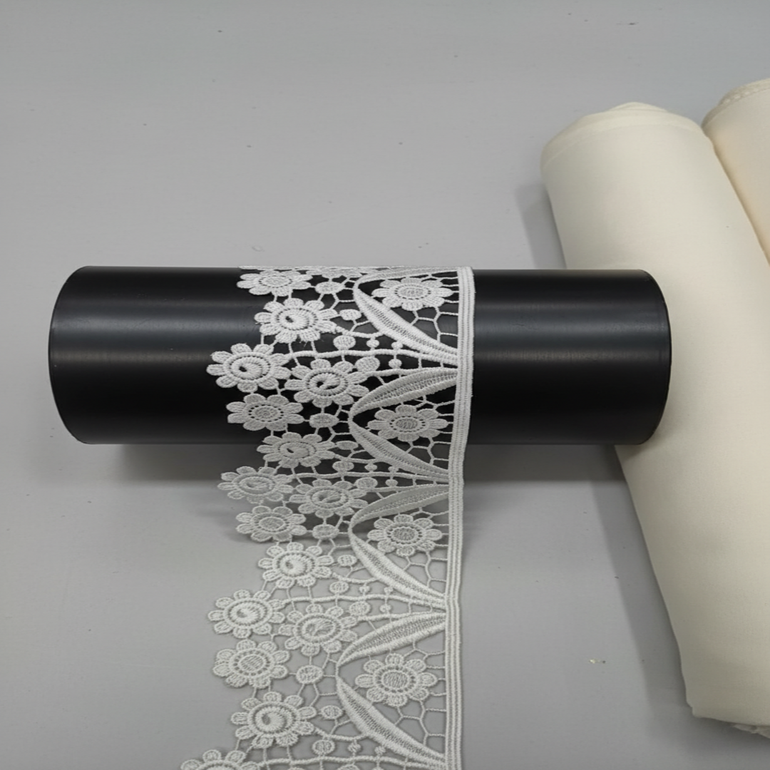 White Polyester Lace ( Width : 4 inch & SKU: P-231 )